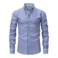 thumbnail image 1 of Mens Plaid Dress Shirts Casual Slim Fit Long Sleeve Button Down Gingham Daily Shirt Regular Fit Lapel Work Shirts Blue XXXL, 1 of 3