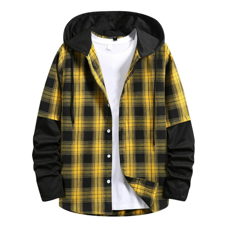 Casual Plaid Pocket Fluffy Contrast Hooded Outerwear(7 Colors) Casual Plaid Pocket Fluffy Contrast Hooded Outerwear(7 Colors)