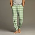 thumbnail image 1 of Mens Plaid Pajama Pants Bottoms for Sleeping and Lounge Wear Light Green M, 1 of 5