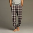 thumbnail image 1 of Mens Plaid Pajama Pants Bottoms for Sleeping and Lounge Wear Vermilion XL, 1 of 5