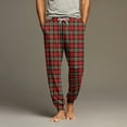 thumbnail image 1 of Mens Plaid Pajama Pants Bottoms for Sleeping and Lounge Wear Wine L, 1 of 5