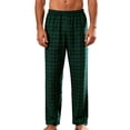 thumbnail image 1 of Mens Plaid Pajama Pants Cotton Loose Fit Soft Loungewear Elastic Waist Lightweight Pj Bottoms Sleep Pant, 1 of 4
