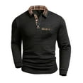 thumbnail image 1 of Mens Plaid Pullover, 1/4 Button Up Casual Sweatshirt, Winter Travel Collared Long Sleeve Pullover Tops with Chest Pocket, 1 of 3