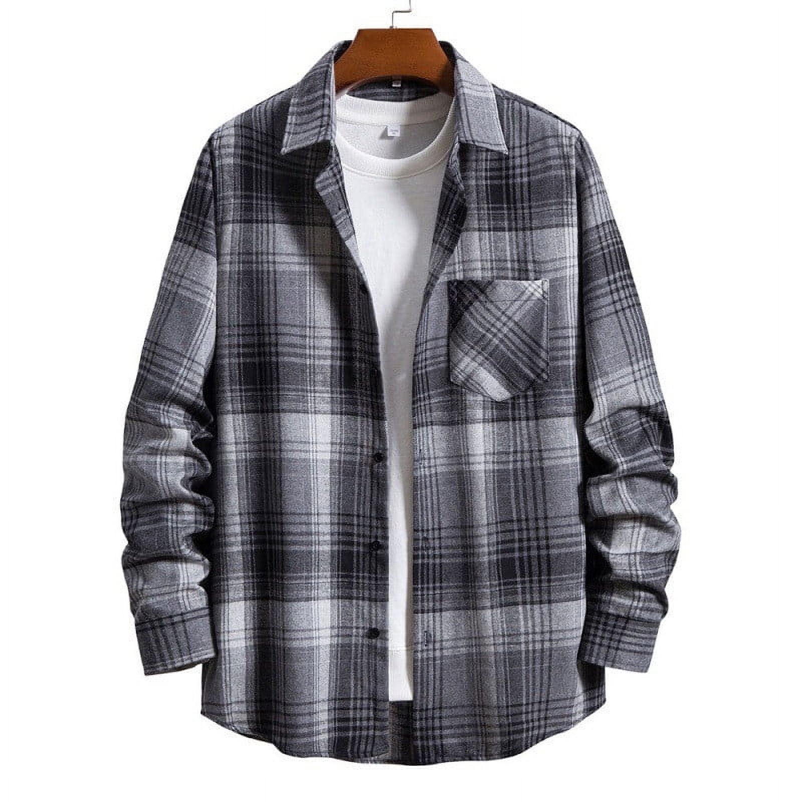 Mens Plaid Shirt,Plaid Shirts,Flannel Plaid Shirt for Men Regular Fit ...