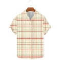 thumbnail image 1 of Mens Plaid Shirts Summer Loose Tshirt Tops Short Sleeve Blouse Button Doen Outfits Lapel Collar Clothings Trendy Loose Blouses, 1 of 4