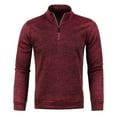 thumbnail image 1 of Mens Plaid Zipper Jacket Outerwear Stand Collar Fashion Lattice Sweater Cardigan Business Casual Fall Coats (3X-Large, Wine), 1 of 5