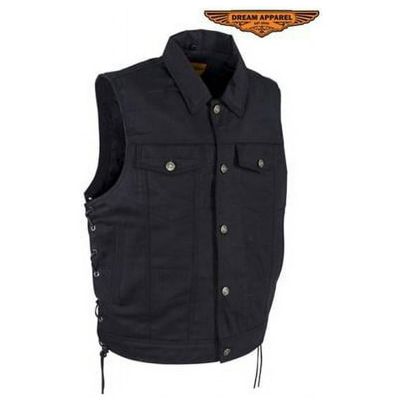 Mens Plain Denim Vest with 5 Snaps - Size 54