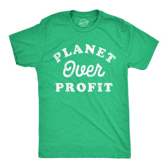 Mens Planet Over Profit Funny T Shirts Earth Day Graphic Tee for Men Graphic Tees