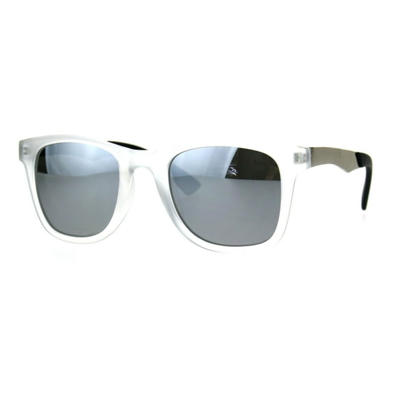 Mens Plastic Horned Rim Metal Arm Elegant OG Designer Sunglasses Clear Mirror