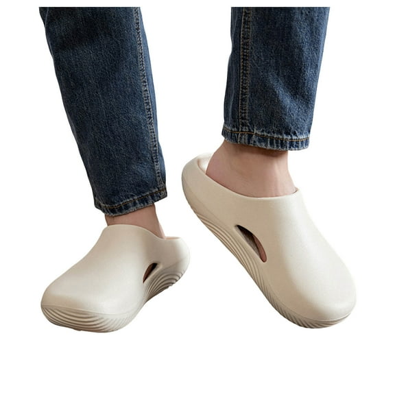 Mens Platform Shower Slippers Comfortables Non Slip Water Shoes Lightweight Slip On Slide Sandals