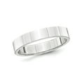 thumbnail image 1 of Gem & Harmony Mens Platinum 4mm Flat Wedding Band Ring for Men, 1 of 6