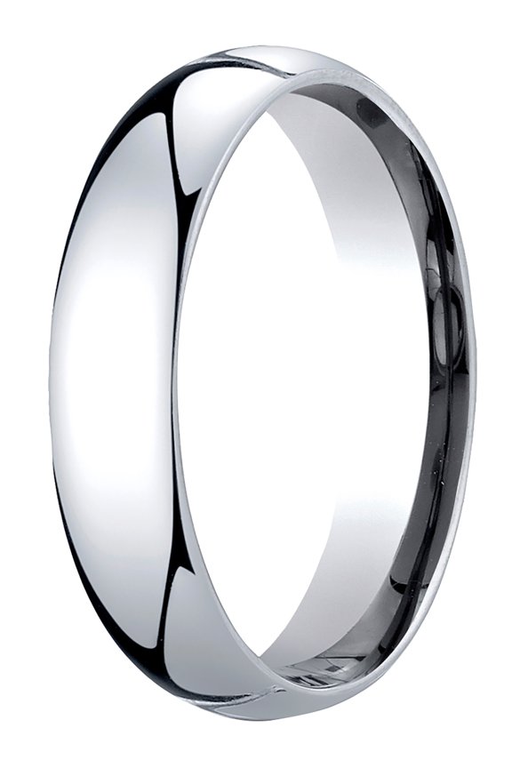 Mens Platinum, 5mm Slim Profile Comfort-Fit Wedding Band (sz 4.5)