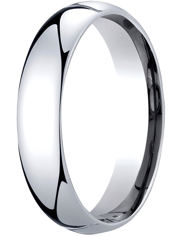 Mens Platinum, 5mm Slim Profile Comfort-Fit Wedding Band (sz 4)