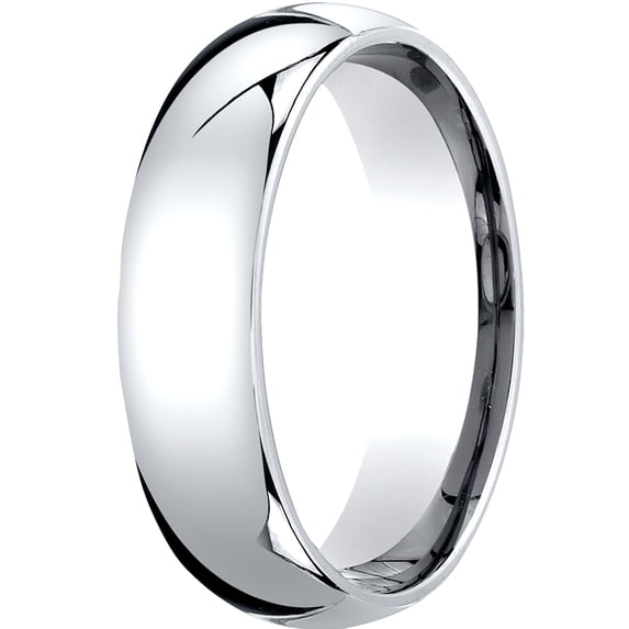 Mens Platinum, 6mm Slightly Domed Standard Comfort-Fit Wedding Band (sz 7.5)