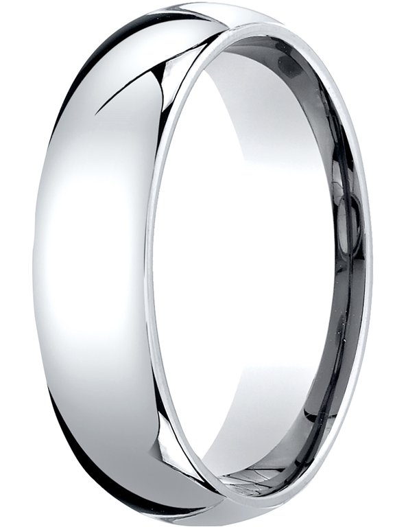 Mens Platinum, 6mm Slim Profile Comfort-Fit Wedding Band (sz 10.5)