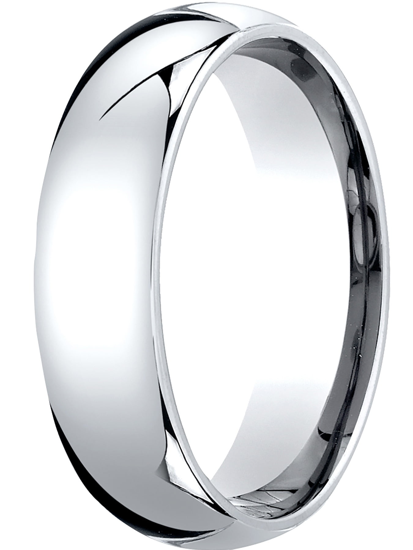 Mens Platinum Comfort-Fit Wedding Band 6mm Slim Profile, Size