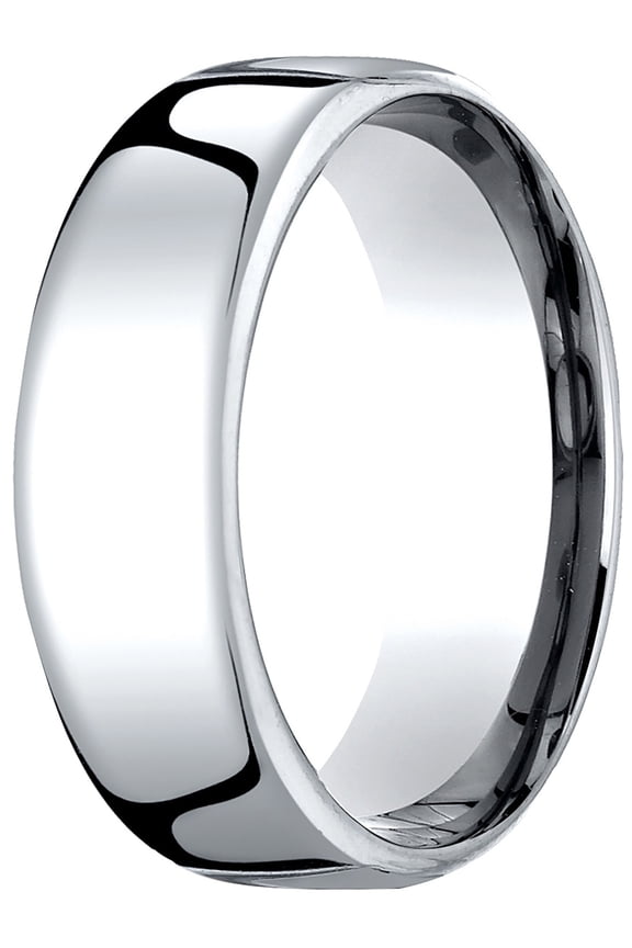 Mens Platinum, 7.5mm London Couture Comfort-Fit Wedding Band (sz 7.5)