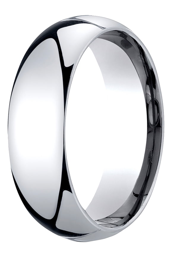 Mens Platinum, 7mm Slim Profile Comfort-Fit Wedding Band (sz 5)