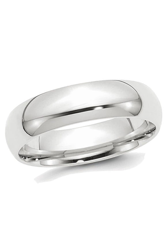 Gem & Harmony Mens Platinum Comfort Fit 6mm Wedding Band Ring for Men