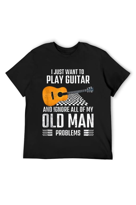 Mens Play Classical Guitar and Ignore Problems Funny T-Shirt Black