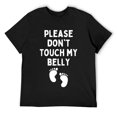 thumbnail image 1 of Mens Please Don't Touch My Belly Funny Maternity Pregnancy T-Shirt Black 3XL, 1 of 5