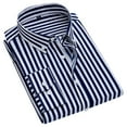 thumbnail image 1 of Mens Plus Size Button Up Shirt Denim Cotton Stripe Shirt Long Sleeved Spring Fall Shirts, 1 of 3
