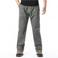 thumbnail image 1 of Mens Plus Size Cargo Pants Cotton Trendy Elastic Waist Straight Leg Pants Casual Workout Army Green 3XL, 1 of 3