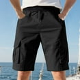 thumbnail image 1 of Mens Plus Size Cargo Shorts Lightweight Elastic Waist Quick Dry Shorts with Pockets for Big and Tall for Outdoor Hiking Beach Gym Shorts, 1 of 7