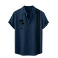 thumbnail image 1 of Mens Plus Size Casual Slim Fit Fashion 3D Printed Short Sleeve Button Down Shirt Tops XXXL, 1 of 3