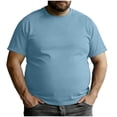 thumbnail image 1 of Mens Plus Size Casual T Shirt Crewneck Short Sleeve Solid Color Basic Tee for Big & Tall Summer Comfy Everyday Tops Size S-2XL, 1 of 7
