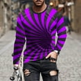 thumbnail image 1 of Mens Plus Size Crewneck T-Shirts Big & Tall S-5X Long Sleeve Stretchy Slim Tees Tops Casual Stripe Printed Basic Comfort Pullover T-Shirts, 1 of 4