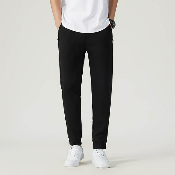 Mens Plus Size Hiking Pants Big and Tall Drawstring Elastic Waist Outdoor Jogger Trousers Casual Solid Relaxed Sports Tapered Sweatpants with Pockets