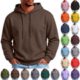 thumbnail image 1 of Mens Plus Size Hoodies Fleece Lined Sweatshirts Fall Winter Hooded Collar Drawstring Pullover with Pocket for Workout Gym, 1 of 10