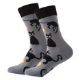 thumbnail image 1 of Mens Plus Size Mid Calf Cotton Socks Animal Life Theme Casual Knit Crew Socks For Larger Feet With Cat Pattern, 1 of 9