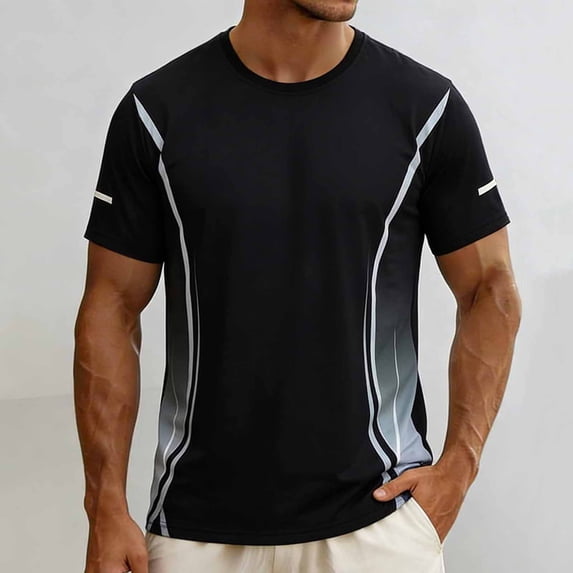 Mens Plus Size Running T-Shirts M-5X Quick-Drying Short Sleeve Athletic Tees Tops for Men Crewneck Workout Tshirts Shirts