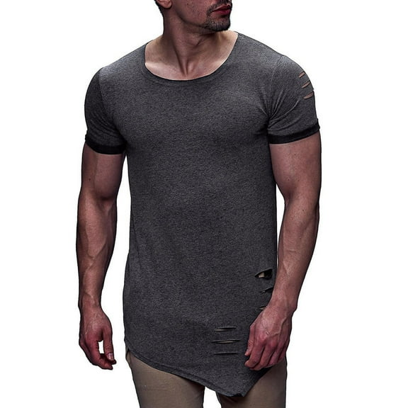 Mens Plus Size Shirts Fashion Personality Men's Casual Slim Short-sleeved Shirt Top Blouse