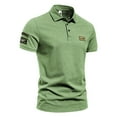 thumbnail image 1 of Mens Plus Size Shirts Men Short-Sleeved Turn-Down Collar Solid Buttons Blouse Shirt Tops, 1 of 1