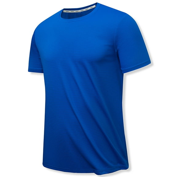 Mens Plus Size Shirts Quick-drying Short-sleeved T-shirt Casual Slim Stretch Sports T-shirt Top Blouse