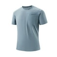 thumbnail image 1 of Mens Plus Size Short Sleeve T-Shirt Lightweight Crewneck Comfy Soft Athletic Shirts Solid Color Workout Gym Tops Blue XL, 1 of 8