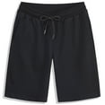 thumbnail image 1 of Mens Plus Size Shorts Drawstring Elastic Waist Athletic Shorts Solid Color Casual Outdoor Beach Hiking Work Travel Running Shorts, 1 of 3
