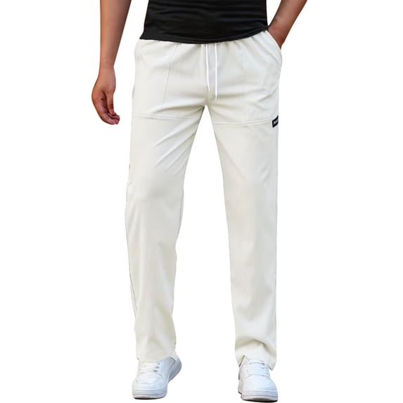 Mens Plus Size Sweat Pants Trendy Lounge Casual Pants Stretch Waist Streetwear Joggers Beach Vacation Trousers