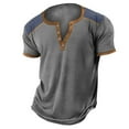 thumbnail image 1 of Mens Plus Size Tshirts Vintage Henley Shirts V Neck Button Short Sleeved Tees Fashion Versatile Pullover Tshirt, 1 of 2