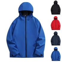 Mens Plus Size Work Jackets with Pockets Hooded Long Sleeve Windproof Outdoor Raincoat Shell Jackets for Hiking Travel Gifts for Men Black XL