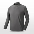 thumbnail image 1 of Mens Plus Size Workout T-Shirts Big & Tall Casual Mock Neck Long Sleeve Athletic Tops Basic Solid Slim Stretchy Comfort Pullover T Shirts, 1 of 8