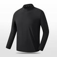 thumbnail image 1 of Mens Plus Size Workout T-Shirts Big & Tall Casual Mock Neck Long Sleeve Athletic Tops Basic Solid Slim Stretchy Comfort Pullover T Shirts, 1 of 8