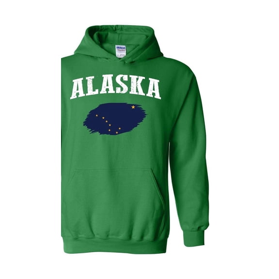 Mens Plus Sweatshirts and Hoodies - Alaska Flag