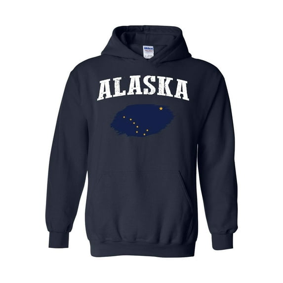 Mens Plus Sweatshirts and Hoodies - Alaska Flag