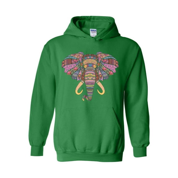 Mens Plus Sweatshirts and Hoodies - Elephant Mosaic