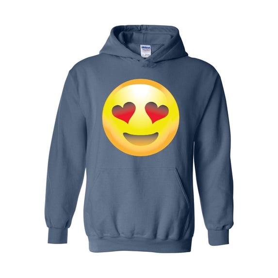 Mens Plus Sweatshirts and Hoodies - Emoji Heart-Shaped Eyes