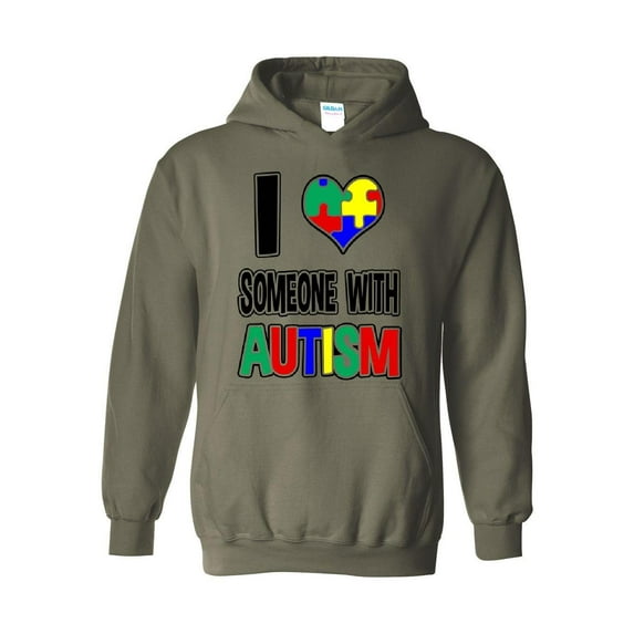 Mens Plus Sweatshirts and Hoodies - I Love Someone With Autism